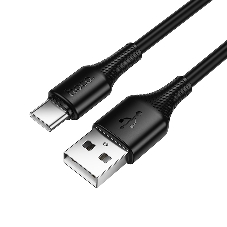Кабель USB2.0 Hoco AM/Type-C, 3А, X120, 1м, черный, коробка