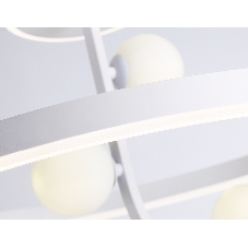 Потолочный светодиодный светильник Ambrella light FL66261/1+3 WH белый 56W 3000K-6400K+G9/3 D500*358 (ПДУ ИК)