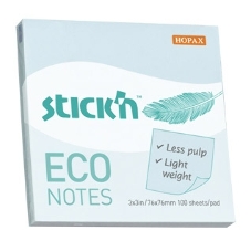 Блок самоклеящийся бумажный Stick`n ECO 21747 76x76 мм, 100 листов, 60 г/м2, пастель, голубой Блок самоклеящийся бумажный Stick`n ECO 21747 76x76 мм, 100 листов, 60 г/м2, пастель, голубой