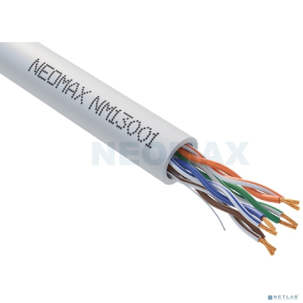 Коммутационный шнур NEOMAX (NM13001-003) UTP 0.3м, гибкий, cat.5е, серый, многожильный