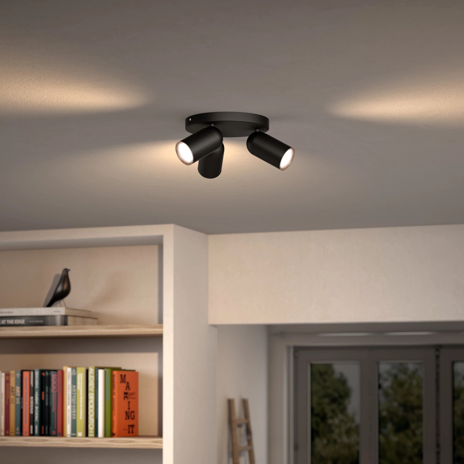 Потолочный светильник Philips PONGEE plate/spiral black 3xNW 230V (лампы в комплект не входят)