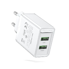 Сетевое зарядное устройство Vention на 2 порта USB (A+A) QC 3.0 белый