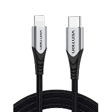 Кабель Vention USB 2.0 CM/Lightning 8M для iPad/iPhone - 1м. Серебристый