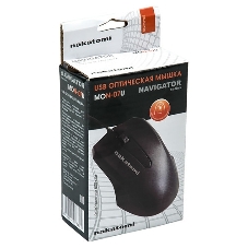 Мышь проводная Nakatomi MON-07U черный, 800 dpi, USB, кнопки - 3