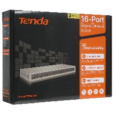 Коммутатор Tenda TEG1016M, 16×1 Гбит/с, неуправляемый