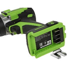 Дрель-шуруповерт GREENWORKS GD24DD140, 24 В, 4 Ач, 140 Нм, бесщеточный, ударный