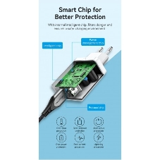 Сетевое зарядное устройство Vention на 2 порта USB (A+A) QC 3.0 белый
