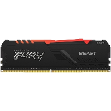 Оперативная память Kingston Fury Beast, DDR4, 16GB (1x16GB), 3200MHz, CL16, DIMM, радиатор, RGB, черный