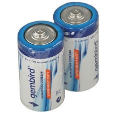 Батарейки солевые Gembird Gb-R14P-2F, тип С(R14P), 2шт, пленка