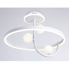 Потолочный светодиодный светильник Ambrella light FL66261/1+3 WH белый 56W 3000K-6400K+G9/3 D500*358 (ПДУ ИК)