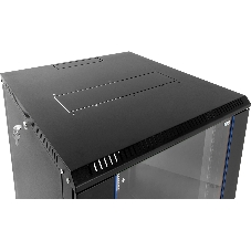 Шкаф телекоммуникационный настенный разборный ЦМО 18U (600 х 350) дверь стекло, черный (ШРН-Э-18.350-9005)