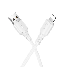 Кабель USB2.0 Hoco AM/Lightning, 2.4А, X120, 1м, белый, коробка