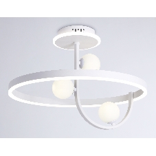 Потолочный светодиодный светильник Ambrella light FL66261/1+3 WH белый 56W 3000K-6400K+G9/3 D500*358 (ПДУ ИК)