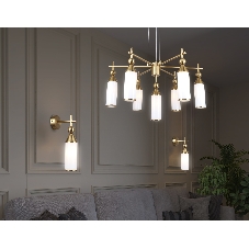Люстра Ambrella light LH55278/7 BS/FR латунь/белый матовый E14*7 max 40W D640*1390