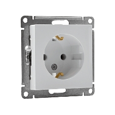 Механизм розетки 1-м СП AtlasDesign с заземл. 16А белый, SchE ATN000143