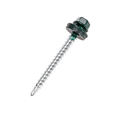 Саморез кровельный Kranz 4,8х50, окрашенный RAL 6005, короб (150 шт/уп)