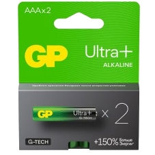 Алкалиновые батарейки c технологией G-tech GP Ultra Plus Alkaline 24А AАA - 2 шт. на блистере