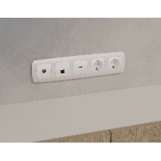 Комплект механизма компьютерной розетки RJ-45 экранированной с автоматической защитной шторкой OMEGA Белый матовый QUANT (OP1320, VM185) MO132005
