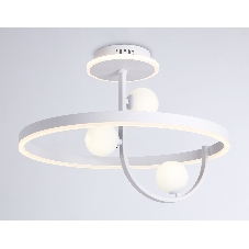 Потолочный светодиодный светильник Ambrella light FL66261/1+3 WH белый 56W 3000K-6400K+G9/3 D500*358 (ПДУ ИК)