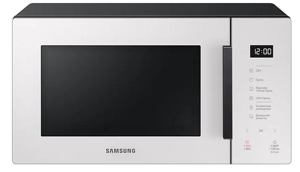 Микроволновая печь Samsung MG23T5018AE/BW белый, 23 л, 800 Вт, переключатели - сенсор