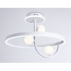 Потолочный светодиодный светильник Ambrella light FL66261/1+3 WH белый 56W 3000K-6400K+G9/3 D500*358 (ПДУ ИК)