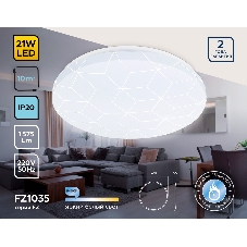 Потолочный светодиодный светильник Ambrella light FZ1035 WH белый 21W 6400K D320*55 (Без ПДУ)