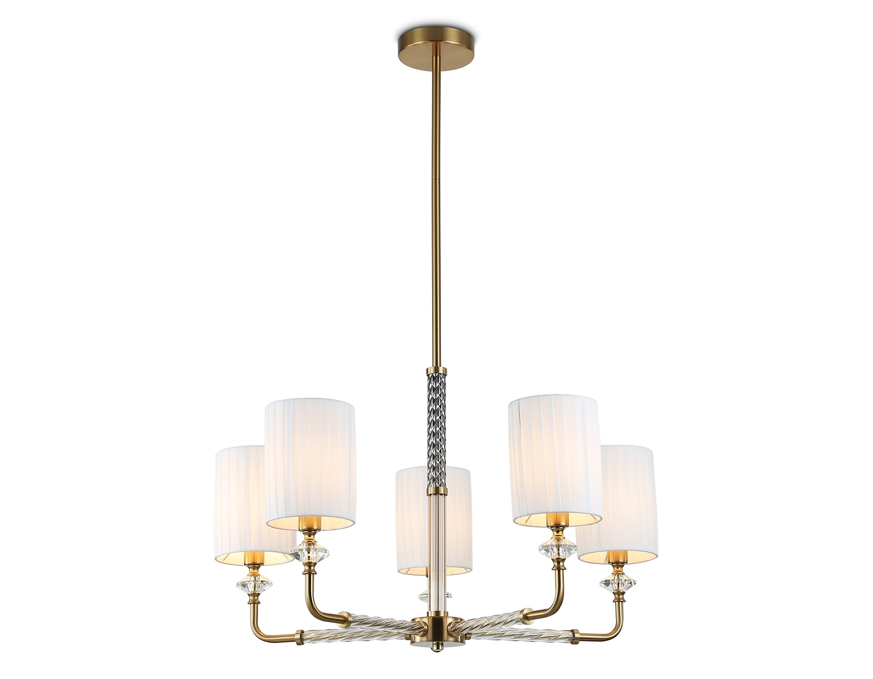 Люстра Ambrella light LH71500/5 BS/FR латунь/белый матовый E14*5 max 40W D680*640