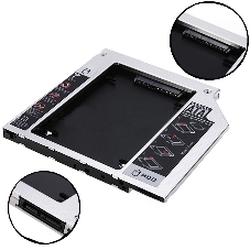 Переходник дополнительного HDD кредл в отсек CD/DVD SATA 12.7 мм