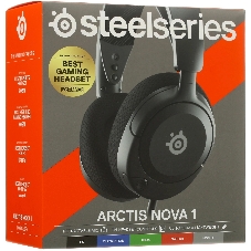 Гарнитура SteelSeries Arctis Nova 1 чёрный, проводная, 3.5 мм, совместимость с PS5, Xbox