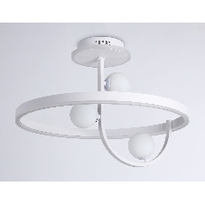 Потолочный светодиодный светильник Ambrella light FL66261/1+3 WH белый 56W 3000K-6400K+G9/3 D500*358 (ПДУ ИК)