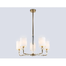 Люстра Ambrella light LH71500/5 BS/FR латунь/белый матовый E14*5 max 40W D680*640