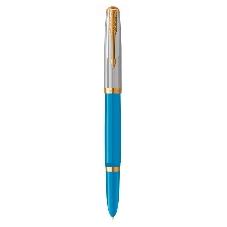 Ручка перьевая Parker 51 Premium (CW2169078) Turquoise GT, F, сталь нержавеющая, подарочная коробка