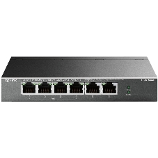 Коммутатор TP-Link 4-port 10/100Mbps Unmanaged PoE+ Switch with 2 10/100Mbps uplink ports, meta case, desktop mount, 4 802.3af/at compliant PoE+ port, 2 10/100Mbps uplink ports, DIP switches for Extend mode, Isolation mode and Priority mode, up to 250m PoE power supply