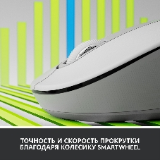 Мышь беспроводная Logitech Signature M650 белый, 4000 dpi, радиоканал, Bluetooth, USB, кнопки - 5