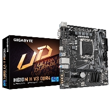 Материнская плата Gigabyte H610M H V3 DDR4, LGA 1700, Intel H610, 2xDDR4, 4xSATA, 1xM.2, 1xPCIe 4.0 x16, 1xPCIe x1, 1xHDMI, 1x 1Gb LAN, 2xUSB-A 3.2 Gen 1, 4xUSB-A 2.0, 3x 3.5 мм, 7.1, mATX