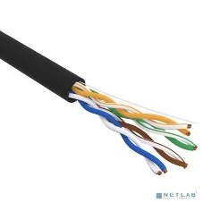 Кабель витая пара Rexant U/UTP, cat.5e, PE, 4PR, 24AWG, OUTDOOR, SOLID, черный, 305м