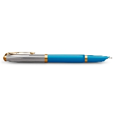 Ручка перьевая Parker 51 Premium (CW2169078) Turquoise GT, F, сталь нержавеющая, подарочная коробка