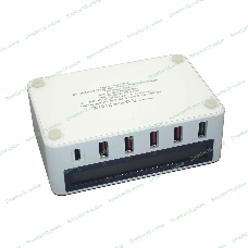 Профессиональное зарядное устройство 818PF для 5-ти телефонов с индикацией потребления + Type C PD