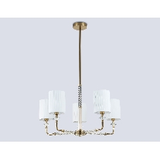 Люстра Ambrella light LH71500/5 BS/FR латунь/белый матовый E14*5 max 40W D680*640