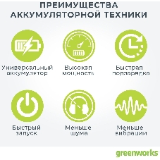 Снеголопата аккумуляторная GREENWORKS 2600807шир.300мм 40 В (без АККУМ и ЗУ)