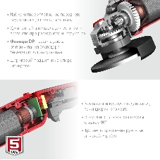 Угловая шлифовальная машина ЗУБР 125 мм, 1200 Вт.