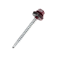 Саморез кровельный Kranz 4,8х50, окрашенный RAL 3005, короб (150 шт/уп)