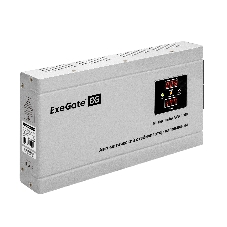 Стабилизатор напряжения ExeGate Master Turbo AVS-1500 (1500ВА, 100-265В, цифр. индикация вход/вых. напряжения, 220В±8%, КПД 98%, 5 уровней защиты, задержка, усиленный метал.корпус, евророзетка, RTL)