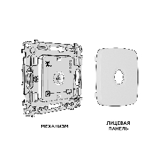 Комплект механизма TV розетки оконечной экранированной 5-1000MHz 3dB OMEGA Белый матовый QUANT (OP1330, VM199) MO133005