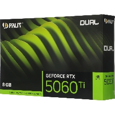 Видеокарта Palit GeForce RTX 5060 Ti DUAL, 8 GB GDDR7, 128 bit, 3xDisplayPort, HDMI, GPU 2407 MHz