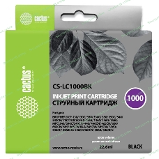 Картридж струйный Cactus CS-LC1000BK черный (22,6 мл) для Brother DCP 130C/330С, MFC-240C/5460CN