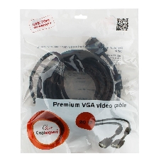 Кабель Gembird/Cablexpert VGA Premium, 15M/15M, 20м, черный, тройной экран,феррит.кольца
