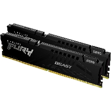 Оперативная память Kingston Fury Beast, DDR5, 32GB (2x16GB), 5600MHz, CL40, DIMM, с радиаторами, черный
