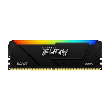 Оперативная память Kingston Fury Beast, DDR4, 64GB (2x32GB), 3200MHz, CL16, DIMM, с радиатором, RGB, черный