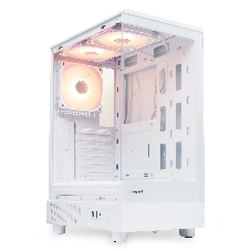 Компьютерный корпус HSPD F510, Panoramic Mid Tower, белый, TG, 0.5 SPCC, 3x120мм ARGB ATX, mATX, mITX 180/280/160мм 1x2.5